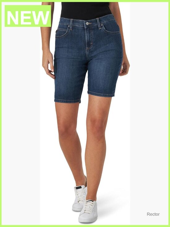 Pants - Relaxed Fit Bermuda Shorts Mid Rise 10" Inseam